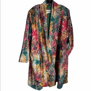 VINTAGE FLORAL FLARE TRENCH-COAT